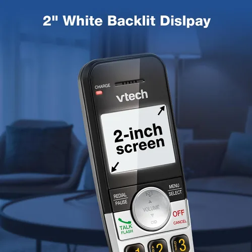 Vista 4 de VTech Teléfono inalámbrico con pantalla grande y botones grandes, DECT 6.0 con identificador de llamadas/llamada en espera, altavoz dúplex completo