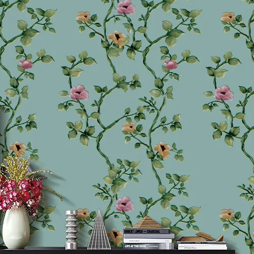 Vista 9 de 8190-10M - Papel tapiz vintage para despegar y pegar, 17.7 pulgadas x 32.8 pies, flores beige, papel de contacto extraíble, autoadhesivo