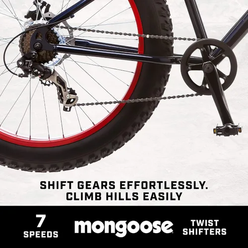 Vista 3 de Mongoose Mongoose Dolomite Fat Tire Mens Mountain Bike Azul /Rojo