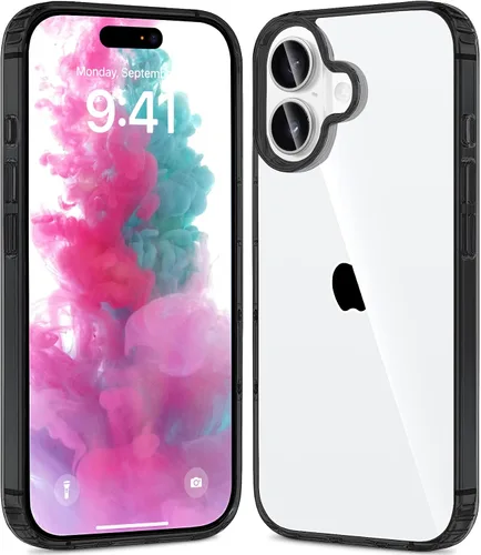 Vista 31 de JJGoo - Funda compatible con iPhone 17 Pro, funda transparente a prueba de golpes, funda protectora delgada con parte trasera de policarbonato duro