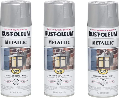 Vista 40 de Rust-Oleum 7274830 Pintura en aerosol metálica que detiene la oxidación, 11 oz, latón antiguo