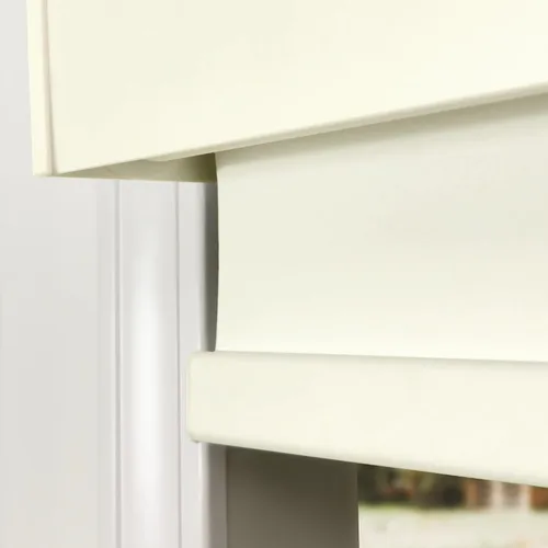 Vista 4 de Calyx INTERIORS Persiana enrollable opaca con cenefa, persiana aislante térmica, inalámbrica, 22 pulgadas de ancho x 60 pulgadas de alto, color crema