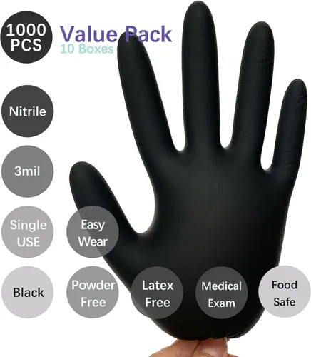 Vista 2 de Dr.GreenPanda Nitrile Gloves - 3 Mil - Food Safe & Medical Exam Disposable Gloves - Latex Free Powder Free Non-Sterile