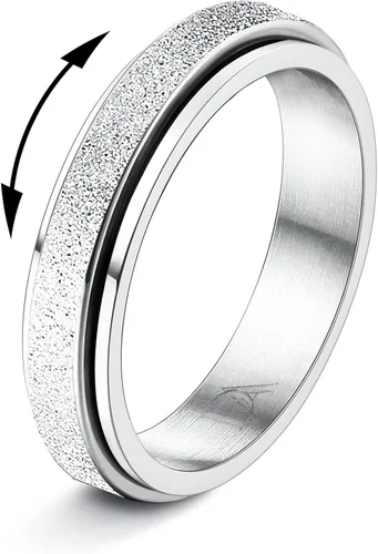 Vista 7 de Diamday Anillos para la ansiedad para mujeres y hombres, 2 0.157 in, anillo giratorio de acero de titanio para aliviar la ansiedad y el estrés