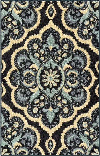 Vista 40 de Maples Rugs Vivian Medallion - Alfombra de área, fabricada en Estados Unidos, lavable, antideslizante, alfombra de interior para cocina, entrada