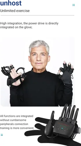 Vista 8 de Guantes de robot de rehabilitación mejorados para hemiplejia cerebral, robot portátil de mano con 4 modos de entrenamiento, fuerza ajustable