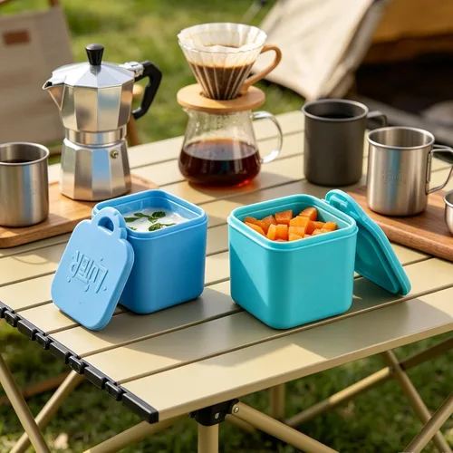 Vista 7 de 2 recipientes de inmersión compatibles con recipientes de aderezo de ensalada de 4 onzas para llevar Silicone Container for Most Bento Lunch Box