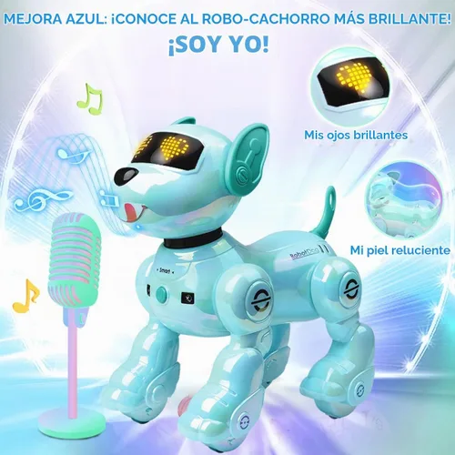 Vista 2 de VATOS Nuevo Robot Perro Inteligente con Control Remoto para Niños, 17 Funciones Interactivas Divertidas Inteligente Programable Cachorro Robótico