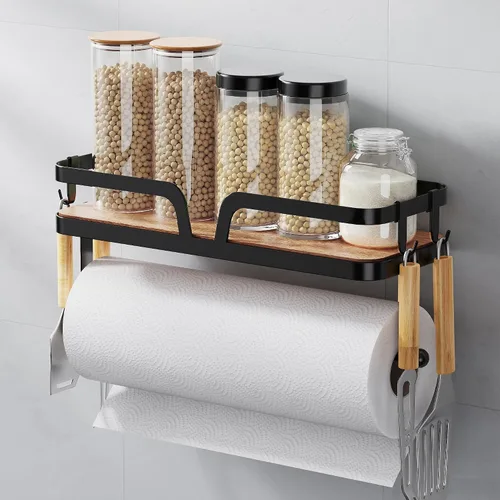 Vista 9 de Taozun Toallero de papel para garaje, paquete de 2 organizadores de garaje, soporte para toallas de papel de 12 pulgadas, soporte de pared