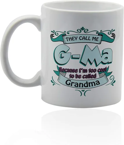 Vista 4 de Taza G-MA 11 oz. taza de cerámica blanca. Taza de café Gma.
