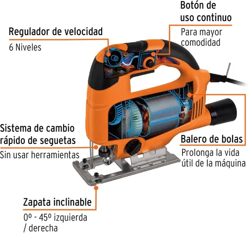 Vista 2 de Sierra caladora, profesional, 650 W