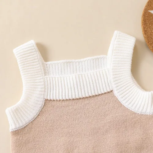 Vista 4 de Ropa para bebé niña, pantalones cortos de punto, traje de verano, camisetas sin mangas, pantalones cortos elásticos, traje de niña recién nacida