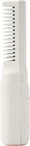 Vista 8 de Mini alisador de pelo recargable inalámbrico, cepillo de peine portátil con 3 temperaturas ajustables para todo tipo de cabello (caqui)
