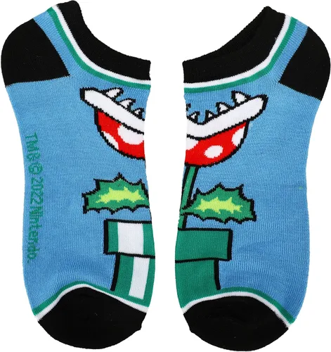 Vista 5 de Super Mario Bros Mario & Luigi Mixed Icons - Paquete de 5 calcetines tobilleros para mujer, Multi colorido