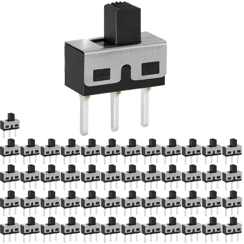 Vista 9 de Interruptor deslizante Montaje en panel 3 Pasador de soldadura ON/OFF 2 Posiciones 50Pcs