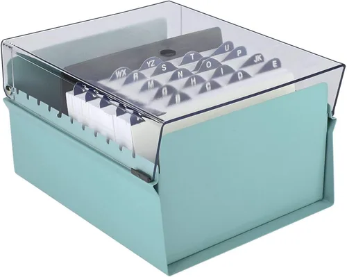 Vista 2 de Acrimet - Organizador de tarjetas de 5 x 8 con base de metal resistente (índice de tarjetas y separador incluidos)