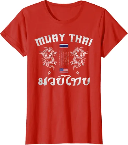 Vista 78 de Camiseta de equipo de entrenamiento de boxeo Muay Thai con bandera estadounidense de Tailandia, Negro, S