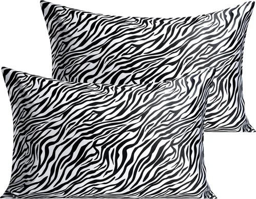 Vista 76 de NTBAY Paquete de 2 fundas de almohada estándar de satén para cabello y piel, lujosas y sedosas fundas de almohada con cierre de sobre, 20 x 26