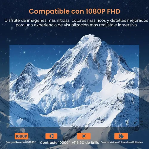 Vista 5 de WISHOLY Mini proyector con WiFi y Bluetooth, proyector de películas portátil con rotación de 180°, compatible con 1080P HD, corrección vertical