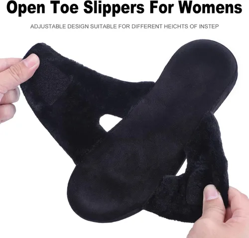 Vista 5 de Git-up - Pantuflas ajustables para mujer con diabetes, espuma viscoelástica, zapatos de casa con soporte de arco, copa ortopédica para el talón