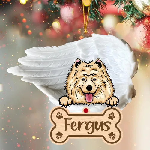 Vista 79 de Adorno de perro afgano de 1 ángel, adorno acrílico 2D personalizado conmemorativo para perros, regalo por pérdida de mascotas, regalo