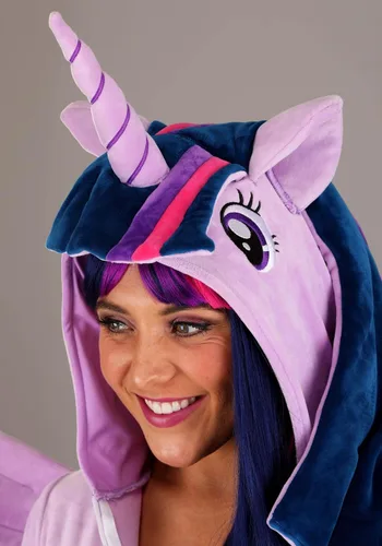 Vista 7 de My Little Pony Twilight Sparkle Disfraz para mujer, overol de unicornio alado morado