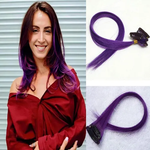 Vista 11 de Extensiones de cabello humano con clip, de 18 pulgadas, rubio decolorado, 100% real, extensiones de cabello con clip para mujer, 6 piezas de cabello