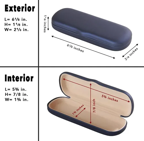 Vista 2 de Estuche rígido para lentes de montura pequeña, lentes de lectura para mujeres y hombres, azul mate metálico