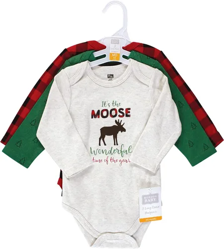 Vista 27 de Hudson Baby Body unisex de algodón de manga larga para bebé, leopardo rosa rojo