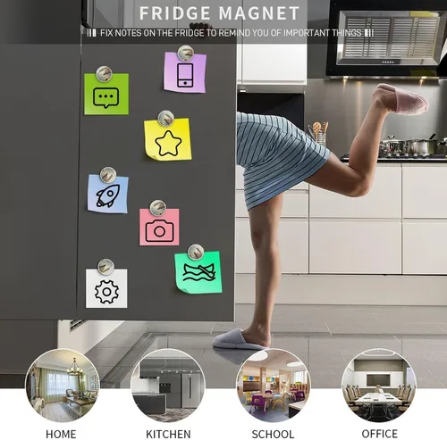 Vista 4 de Cap Negre Watercolor Fridge Magnets Exquisite Fridge Magnet Alloy Personalized Refrigerator Magnets for Whiteboard Locker Kitchen Office Strong