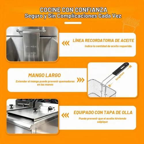 Vista 4 de Freidora comercial con cesta 23Qt Características válvula