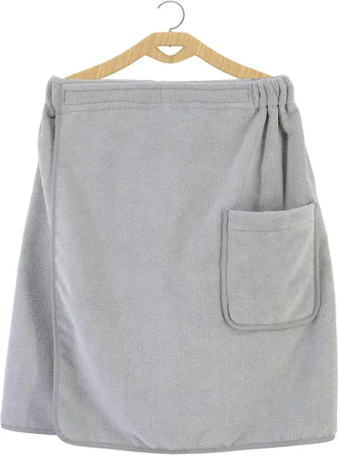 Vista 5 de Polyte - Toalla de baño de microfibra de secado rápido para envolver el cuerpo para hombres, talla única (gris)