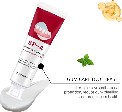 Vista 4 de SP-4 Pasta dental probiótica para el cuidado de las encías, 4.23 onzas, alivia la recesión de las encías