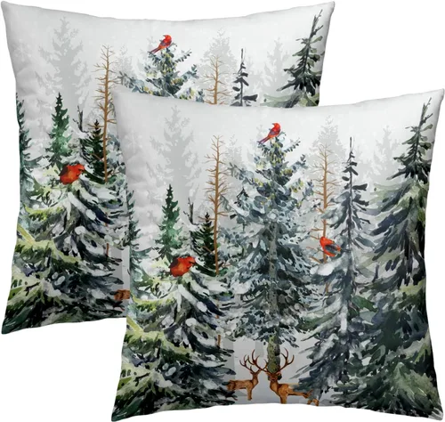 Vista 13 de Giwawa Juego de 2 fundas de almohada de calabaza otoñal de 16 x 16 pulgadas, fundas de cojín de algodón de madera de girasol para sofá, patio