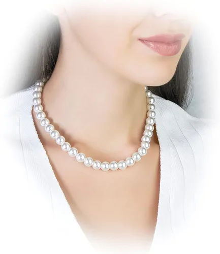 Vista 4 de Collares con colgante de perlas para mujer, chapado en oro de 18 quilates, collar de cadena de perlas en capas