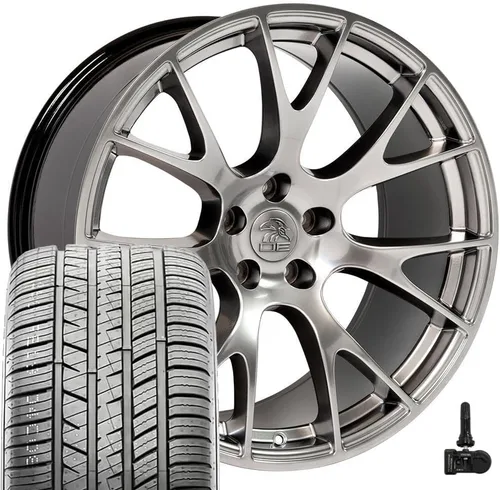 Vista 15 de OE Wheels DG15 20x9 Juego (4) neumáticos negros 5x115 y Ironman y TPMS