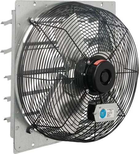 Vista 2 de Global Industrial Ventilador de ventilación de escape de 18" W con obturador, sola velocidad