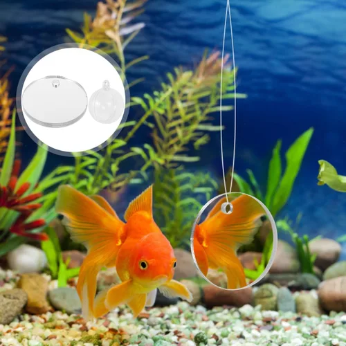 Vista 9 de balacoo 1 Unidades Acrílico Betta Entrenamiento Espejo Doble Cara Espejo Plástico Flotador Peces Tanque Transparente