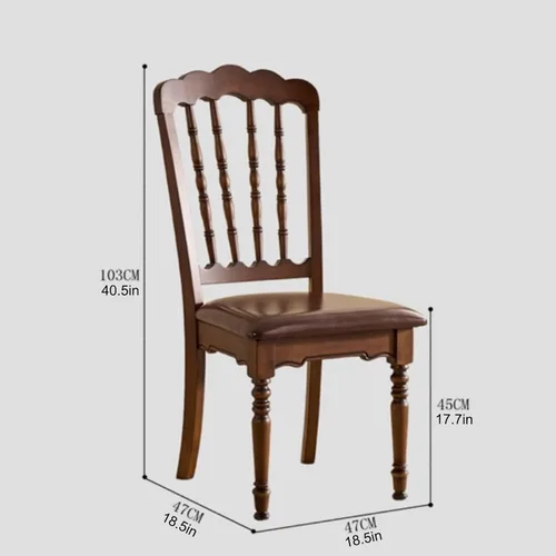 Vista 3 de Wooden Dining Chairs Set of 4 Upholstered Kitchen Chair with Slatted Backrest, Classic Armless Dining Chair for Restaurants/Kitchens(Fabric Cushion
