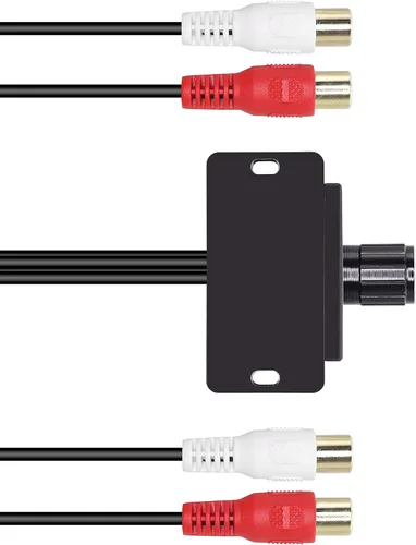 Vista 3 de XMSJSIY Controlador universal de nivel RCA amplificador de audio para automóvil, ajuste de audio RCA, perilla de control de volumen de graves