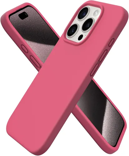 Vista 14 de ORNARTO Funda compatible con iPhone 15 Pro de 6.1 pulgadas, silicona líquida de 3 capas cubierta completa de goma de gel suave, funda protectora
