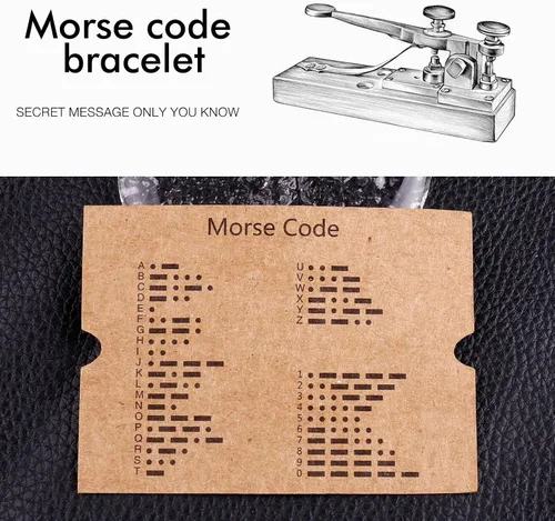 Vista 2 de SUMMER LOVE Morse Code Bracelets for Women Men, Mens Bracelet, Inspirational Bracelets Gifts for Couples Wife Husband Daughter Best Friend