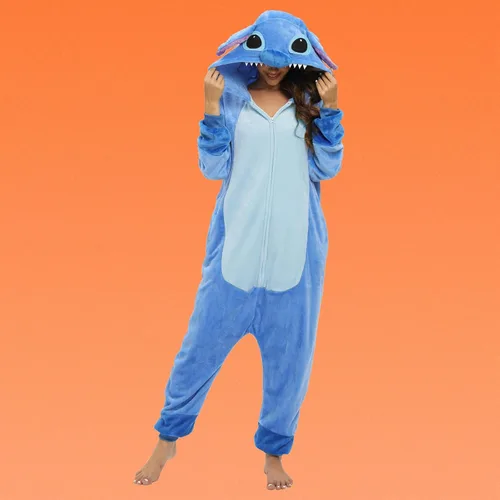 Vista 5 de FUNOBE Pijama de una pieza para adultos, disfraz de animal de una pieza para Halloween, cosplay para mujeres y hombres