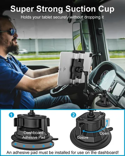 Vista 5 de Soporte de tableta para parabrisas de tablero de instrumentos de automóvil