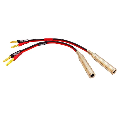 Vista 6 de Enchufe TS hembra a plátano de 1/4 pulgadas, conector mono de 0.250 in, cable de silicona flexible de 1/4 pulgadas hembra a banana para altavoz, 8