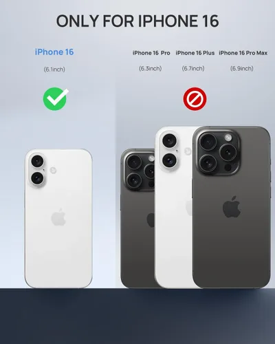 Vista 9 de Lanhiem Funda magnética impermeable para iPhone 16, protector de pantalla de privacidad integrado, compatible con MagSafe, funda antiespía de cuerpo