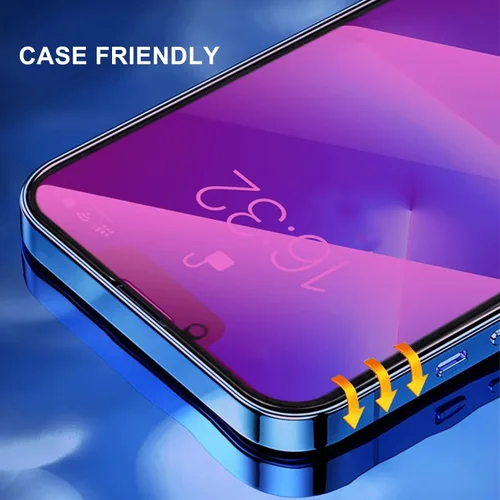 Vista 7 de Protector de pantalla de privacidad compatible con iPhone 13 Pro y compatible con iPhone 14/13 efecto espejo, vidrio templado, antiespía, paquete