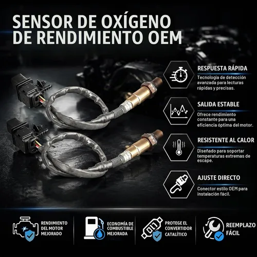 Vista 4 de 1 par de sensores de oxígeno hacia arriba izquierda derecha para Ford 2014-2009 Van 4.6l