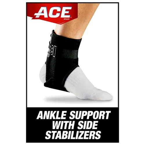 Vista 14 de ACE Ankle Brace with Side Stabilizers, Adjustable, Black, (Pack of 12)