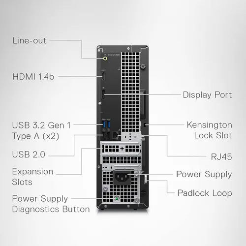 Vista 6 de Dell Inspiron 3020S Desktop - Procesador Intel Core i5-13400, RAM DDR4 de 16 GB, SSD de 512 GB + disco duro de 1 TB, gráficos Intel UHD 730, Windows